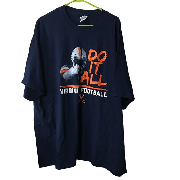 UNIVERSITY OF VIRGINIA 'DO IT ALL' VIRGINIA FOOTBALL NAVY T-SHIRT MENS 3XL - Picture 1 of 4